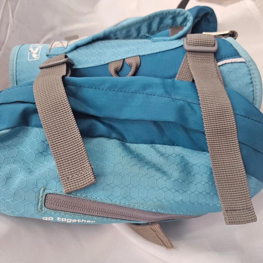 Kurgo Baxter Dog Backpack‎ Harness Blue Teal Adjustable Hiking Gear Saddlebags